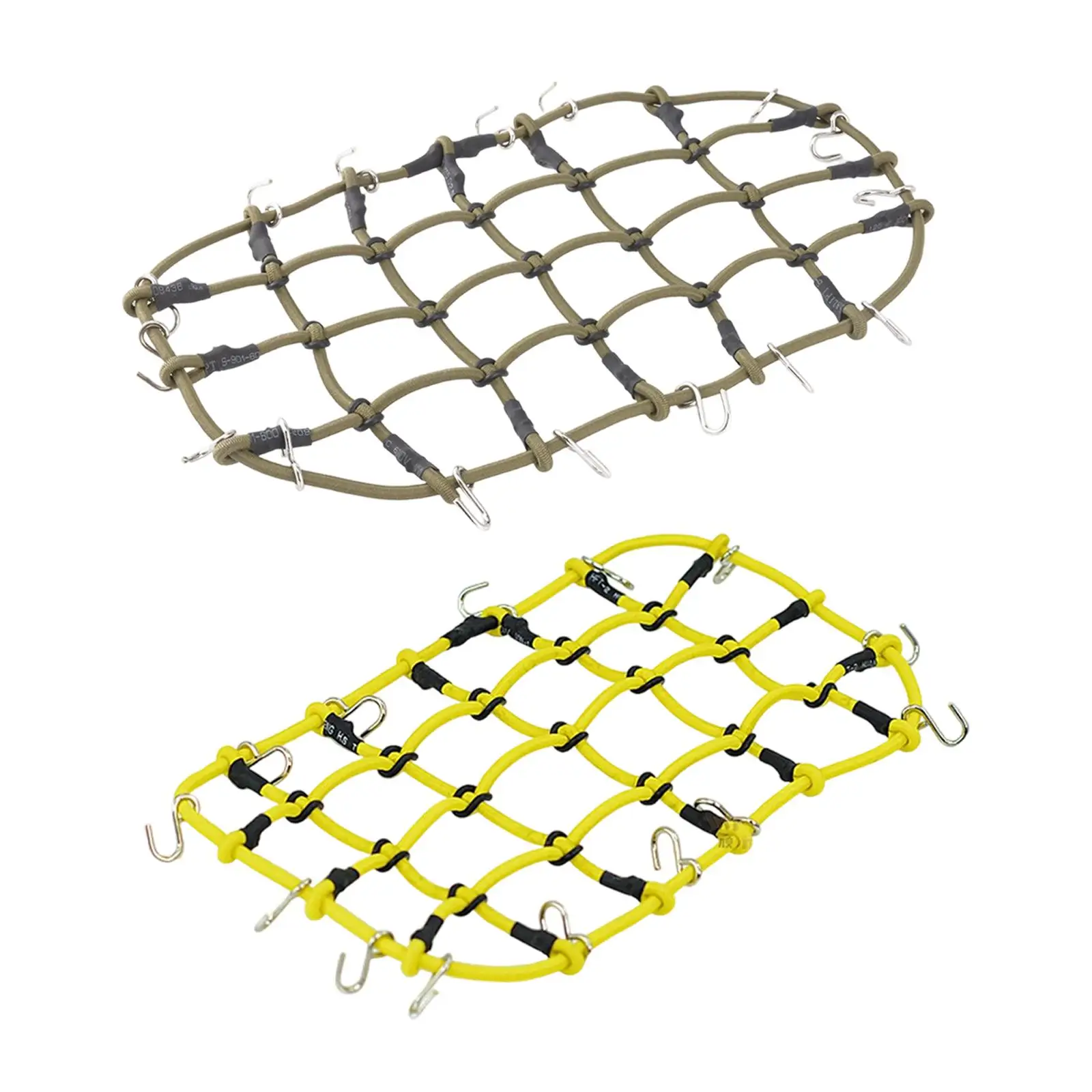 ตาข่ายเก็บของตกแต่งรถ RC แข็งแรง ยืดหยุ่น พร้อมตะขอโลหะ สำหรับรถบรรทุก SCX10 รถโมเดลงานอดิเรก รถไต่เขา