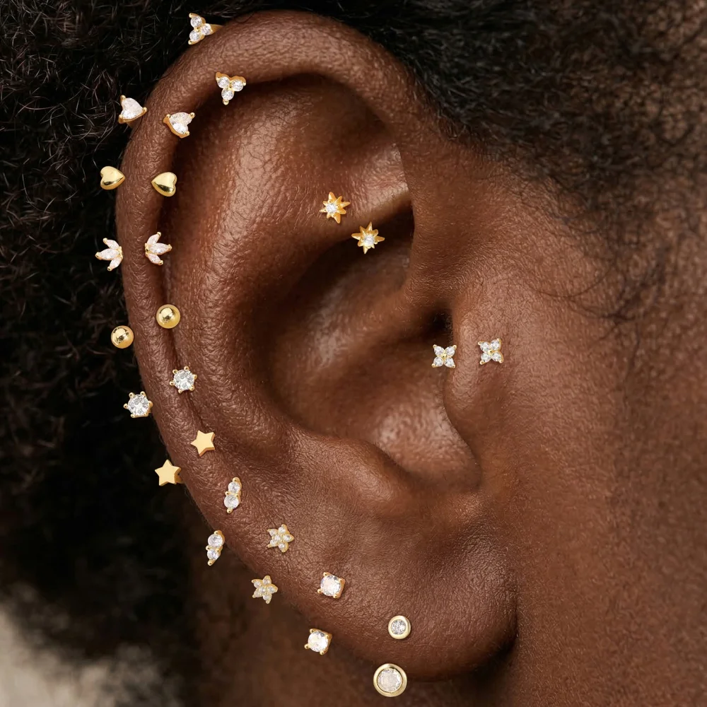 AIDE 925 Sterling Silber Pferdeaugen-Kronen U-förmige Ohrringe für Frauen Knorpelpiercing Ohrknochenring Nasenring Schmuck Geschenke – Detail 2