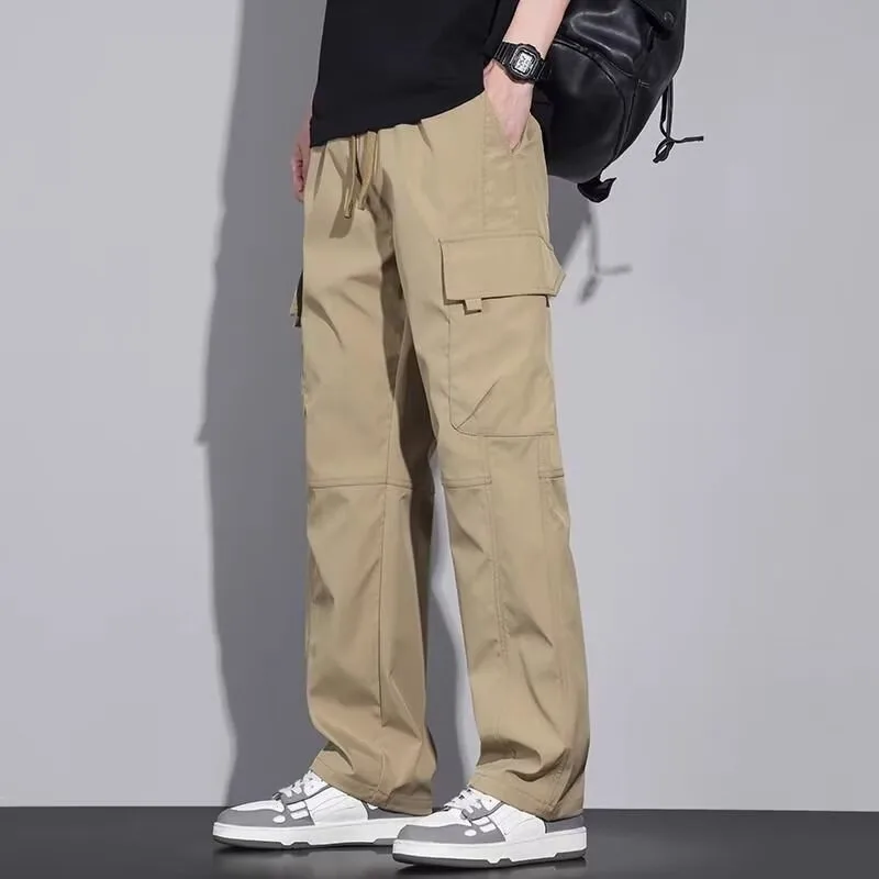 American Retro High Street Work Pants Men's Straight Leg Wide Leg Casual Pants 2024 New Fashion Trend Ins Pants