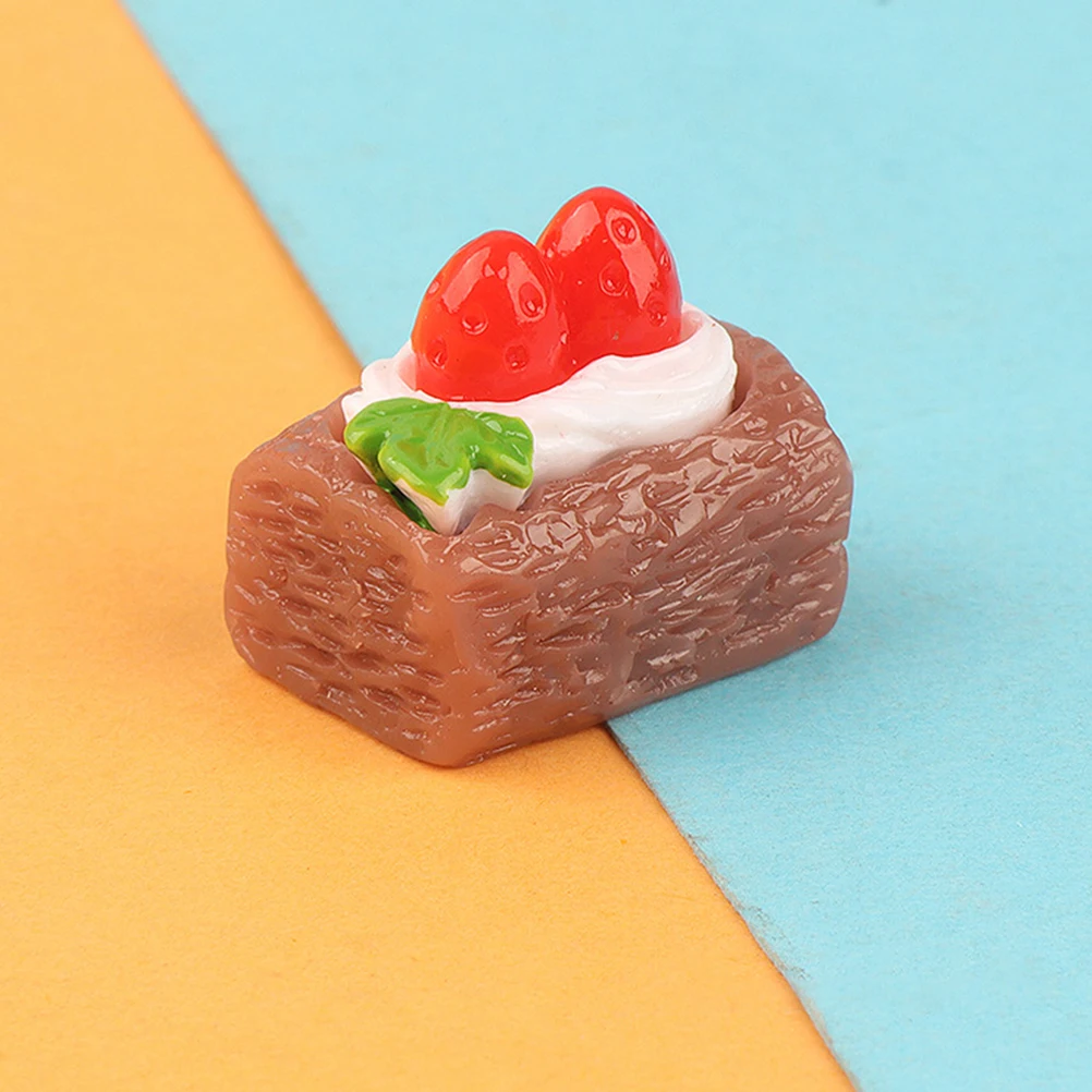 18 pçs simulado fruta bolo em miniatura sobremesa brinquedo adorno modelo adereços tridimensional minúsculo decorado falso