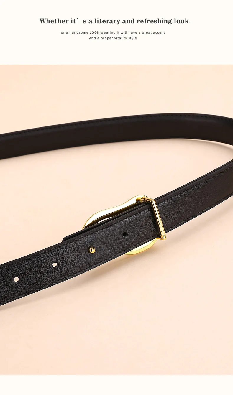 Echtledergürtel für Damen; Modisches Accessoire für vielseitige Hosen; Gürtel für Damen mit hochwertiger Haptik für Jeans – Detail 16
