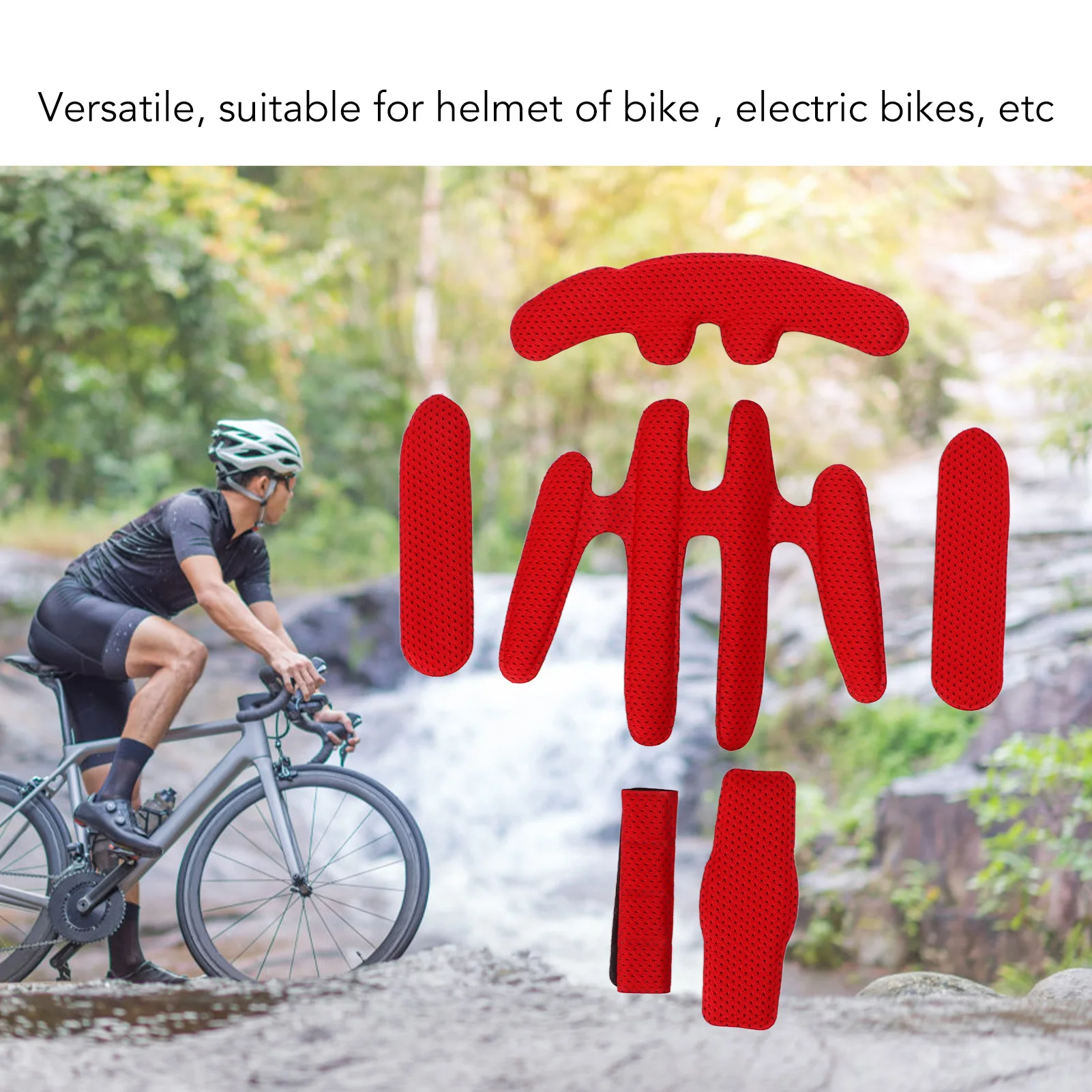 2 sets fietshelmvoeringkits warmgeperste sponsvoering met klittenband zweetabsorberend zacht en comfortabel fietsuitrusting