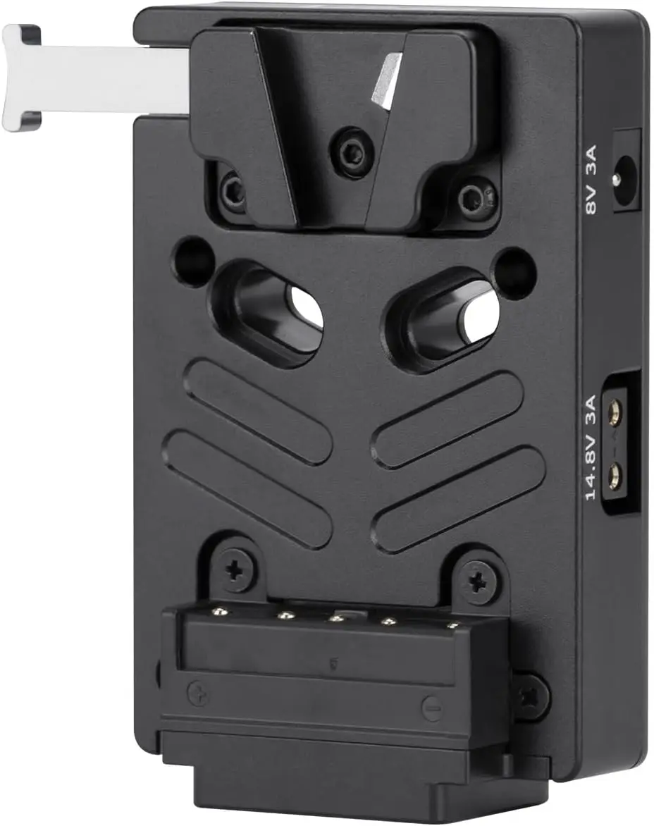 

Nitze V Mount Battery Plate W 14.8V/3A D-tap Sockets 8V/3A DC Jack N21-D6 for Z Cam E2 Red Komodo BMPCC 6K Pro Panasonic