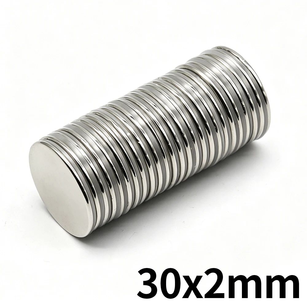 30 x 2 mm runder, superstarker Neodym-Magnet N35, leistungsstarker magnetischer NdfeB-Permanent-Kühlschrankmagnet, Imanes DIY – Detail 1