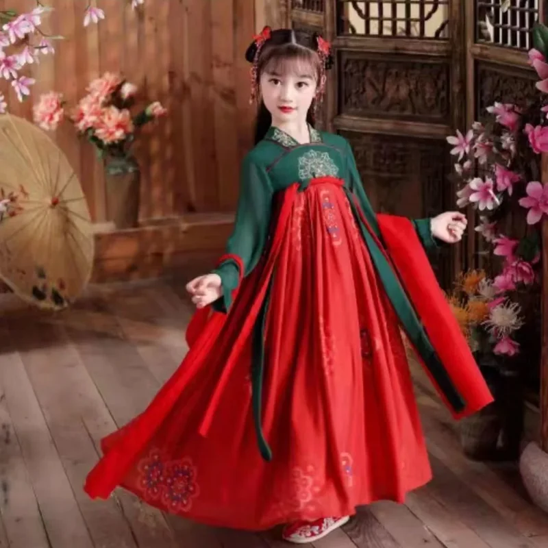 Chinese Hanfu Girls' Imitation Tang Dynasty Casual Dress