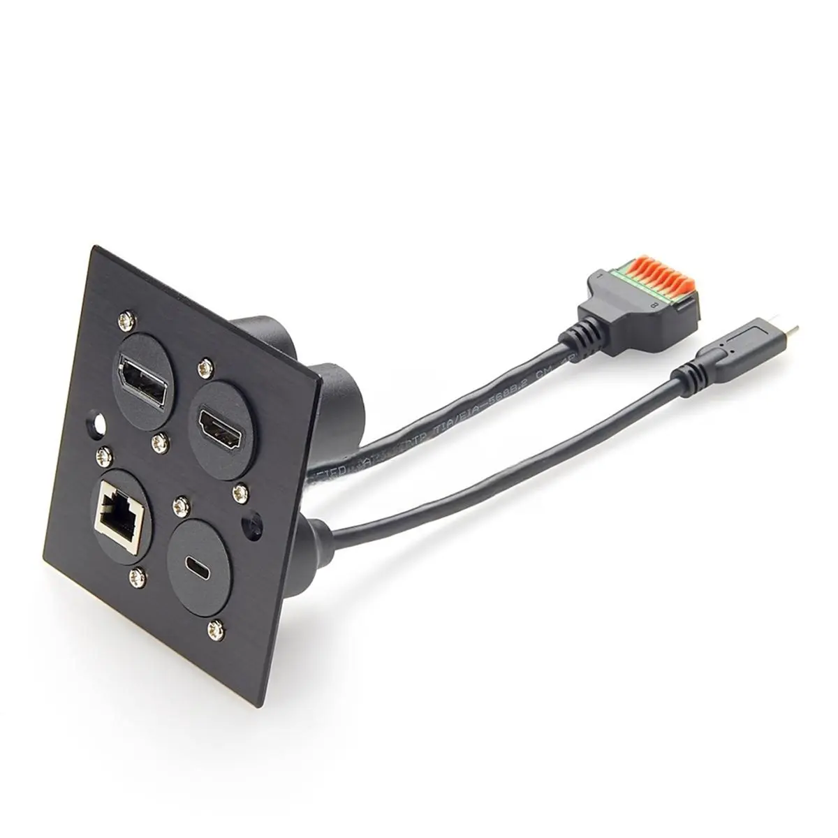 NEW FACTORY~New D Series Panel Mount RJ45 Socket to 8-Pin Terminal Block Cable with Spring for Network Wiring Cabinet Mounting