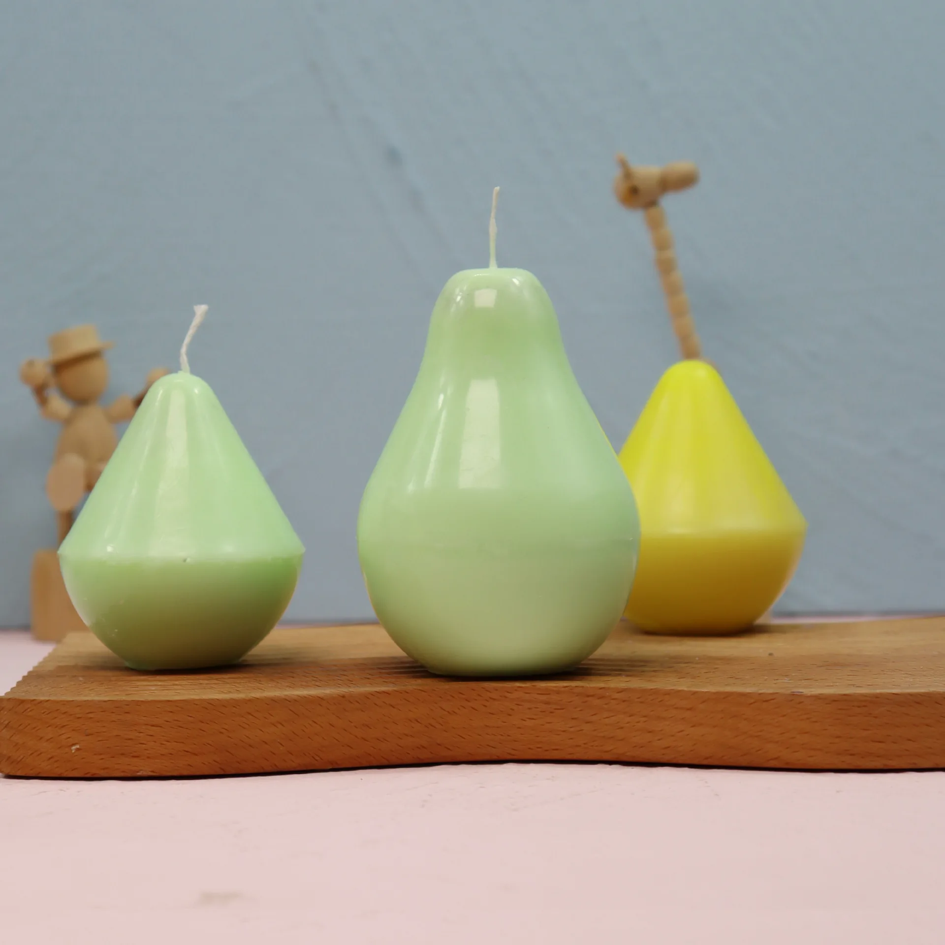 Pear Shaped PC Candle Mold Handmade DIY Fruit Pear Aromatherapy Wax High Gloss Plastic Candle Making Tool Moulds