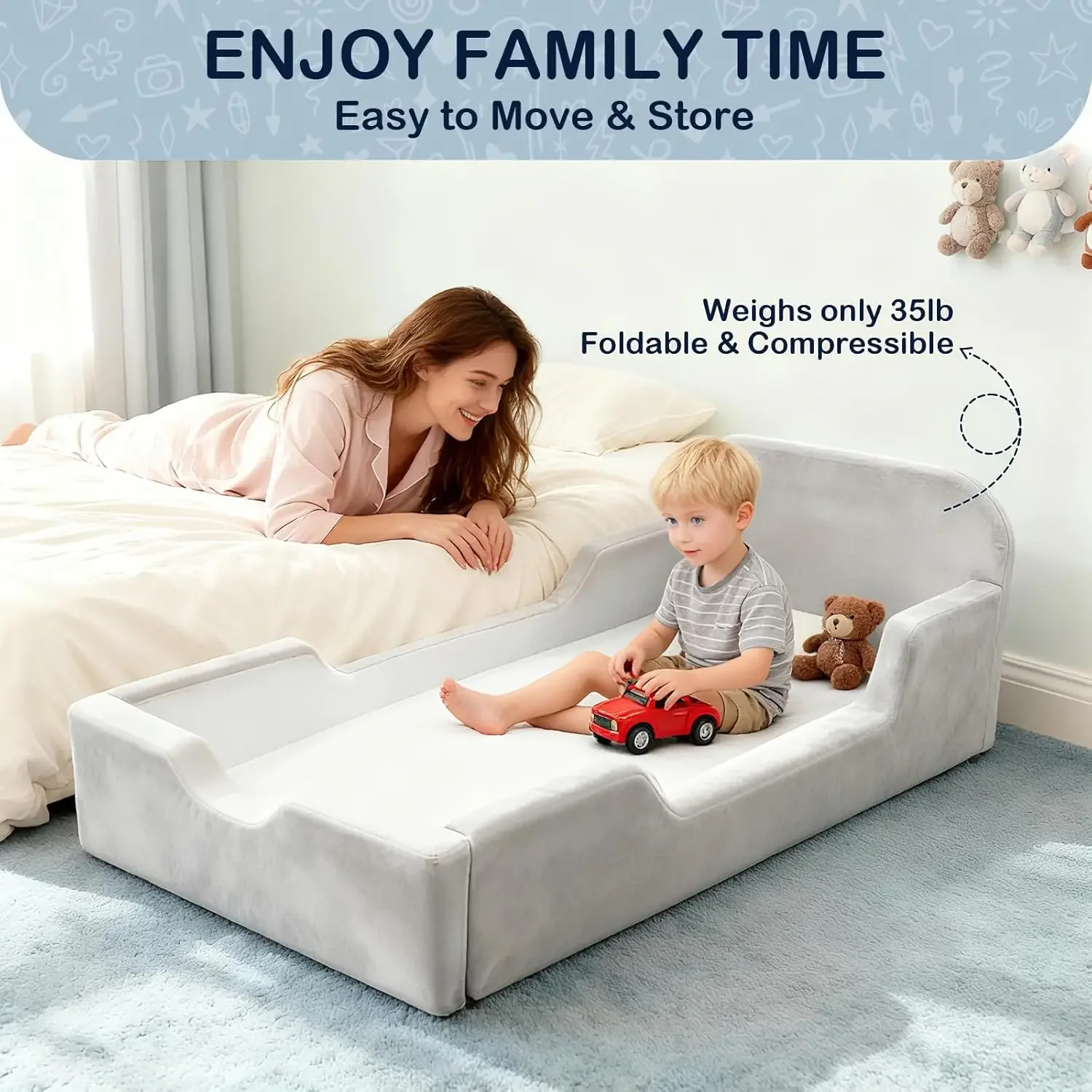 Super Soft Full Foam Kids Toddler Floor Bed No Assembly Needed Removable Washable Cover For Ages 3 To 5 Full Size