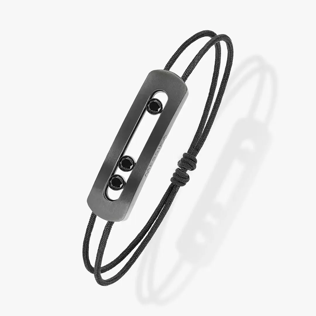 

925 sterling silver, new matte three-diamond sliding wristband, adjustable in size, suitable for layering with other bracelets