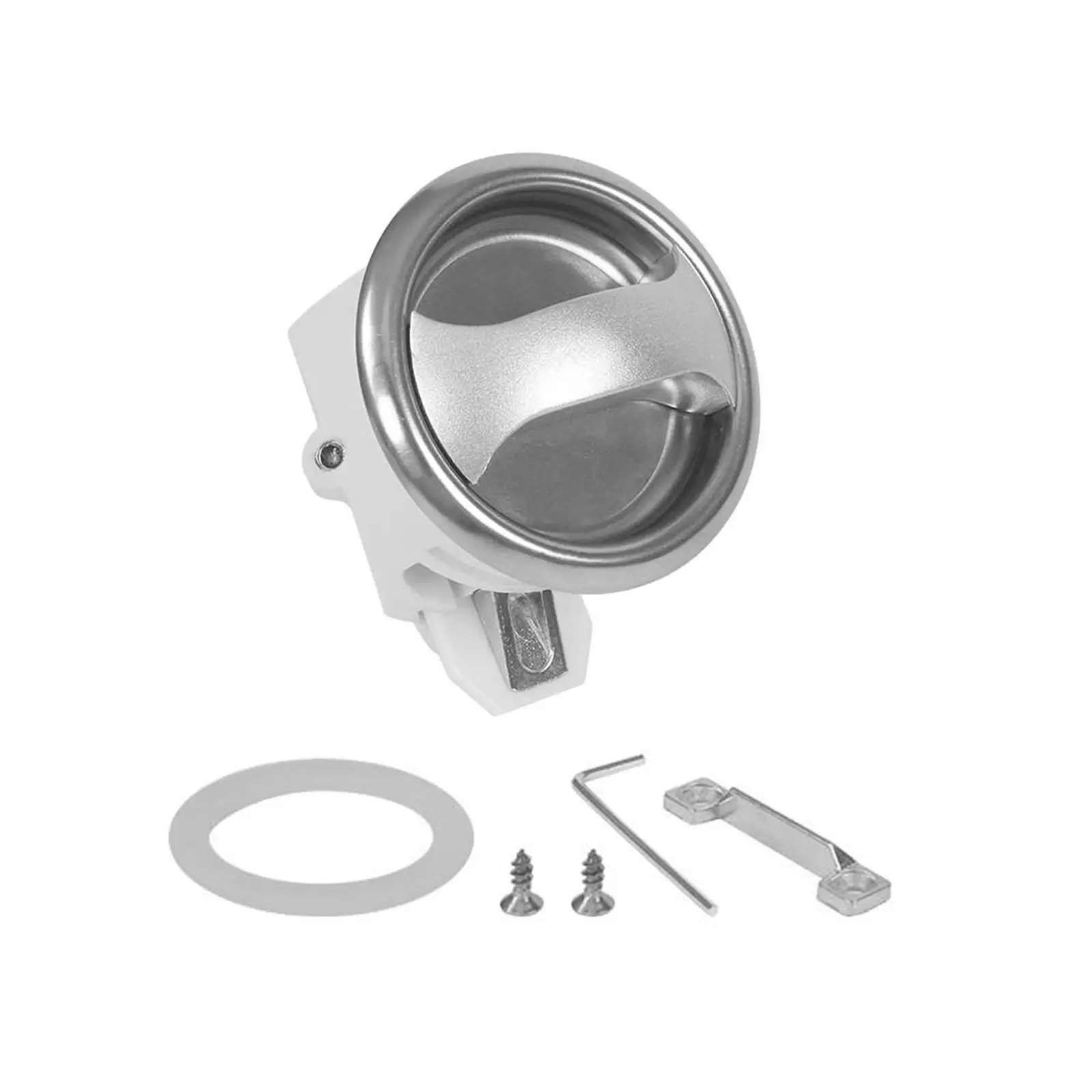 Generic Round Recessed Door Lock Knob Type Door Lock Wear Resistant Easy Installation Accessories for Cabinet Bathroom