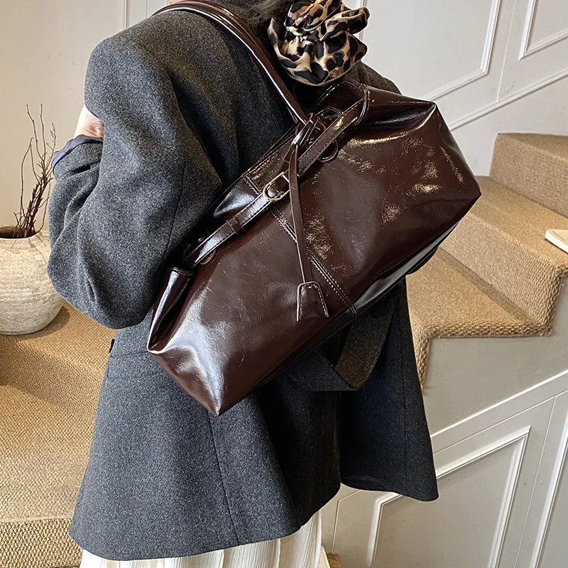 

2025 Fashion Women‘s Large Capacity Tote Bag Genuine Leather Multi-way Shoulder Crossbody Purse Vintage Chic Work Bag for Office