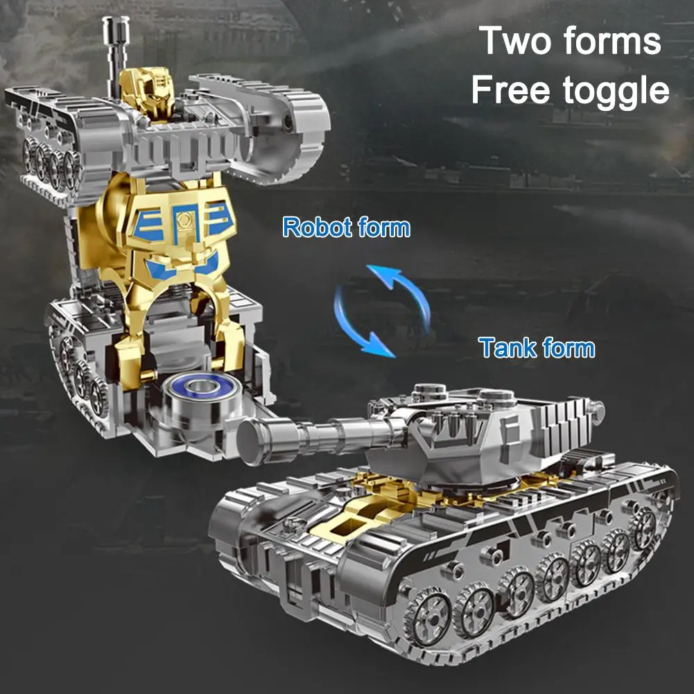 Creative Finger Fidget Rotate Gyro Deformed Tanks Robot Gyro Anxiety Relief Stress Finger Alleviate Toy Gift Rotate X0X4
