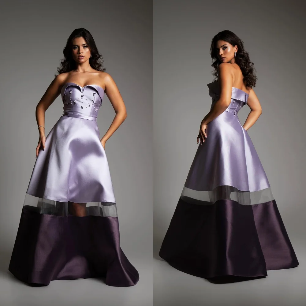 Exquisites herzförmiges Ballkleid, bodenlang, Strass-Satin, individuell gestaltet