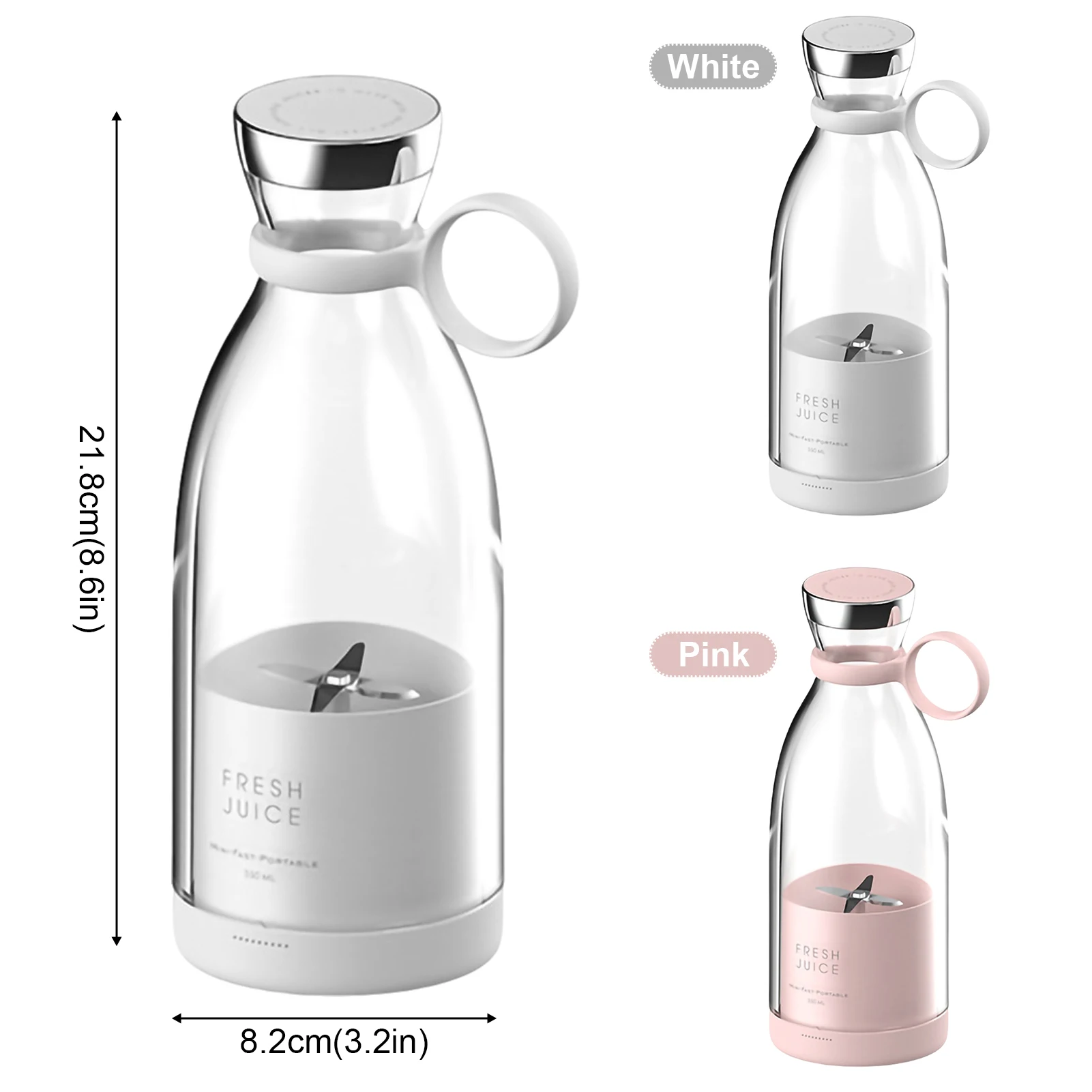 Wireless Charging 4 Blades Electric Juicer Mini Portable Blender Fruit Mixers Extractors Multifunction Juice Maker Machine