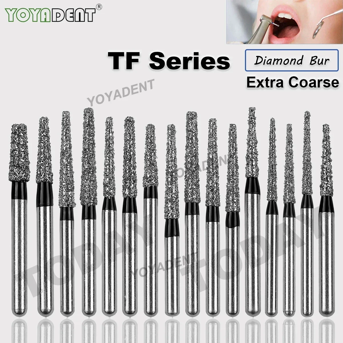 

TF Type Extra Coarse Dental Bur Diamond Burs Dentistry Strawberrie FG 1.6mm For High Speed Handpiece Dentist Grinding Tool 10pcs