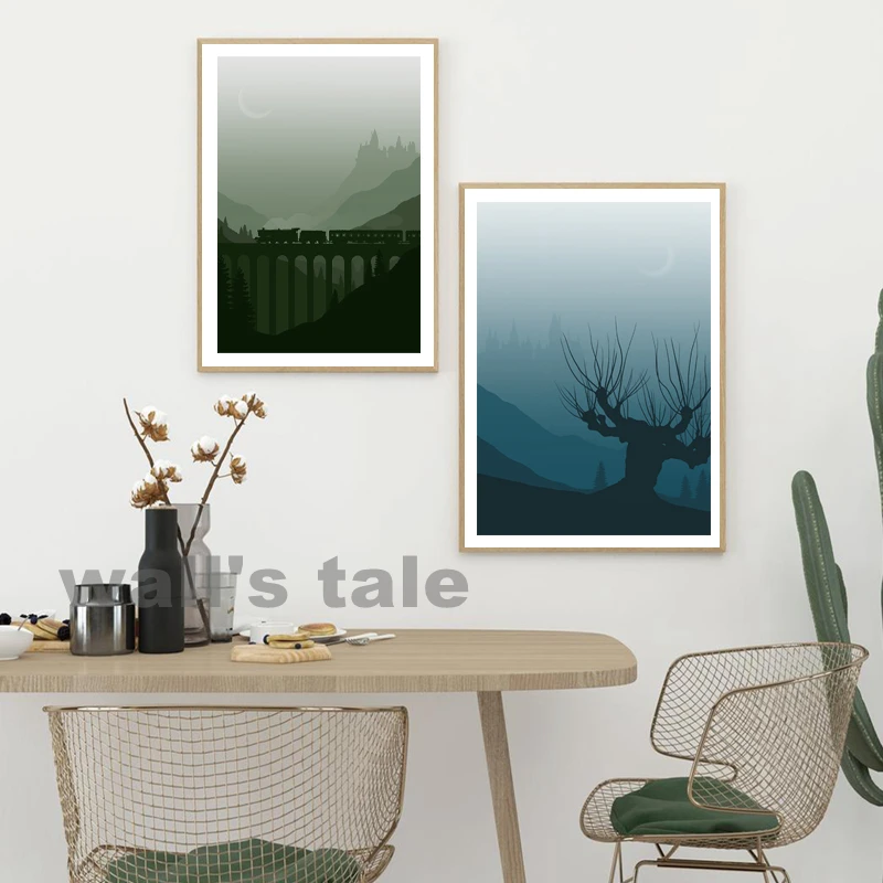 Movie Hogwart Castle Posters Magic World Art Prints Colorful Wizard Castle Canvas Wall Pictures For Kid Room Home Decoration