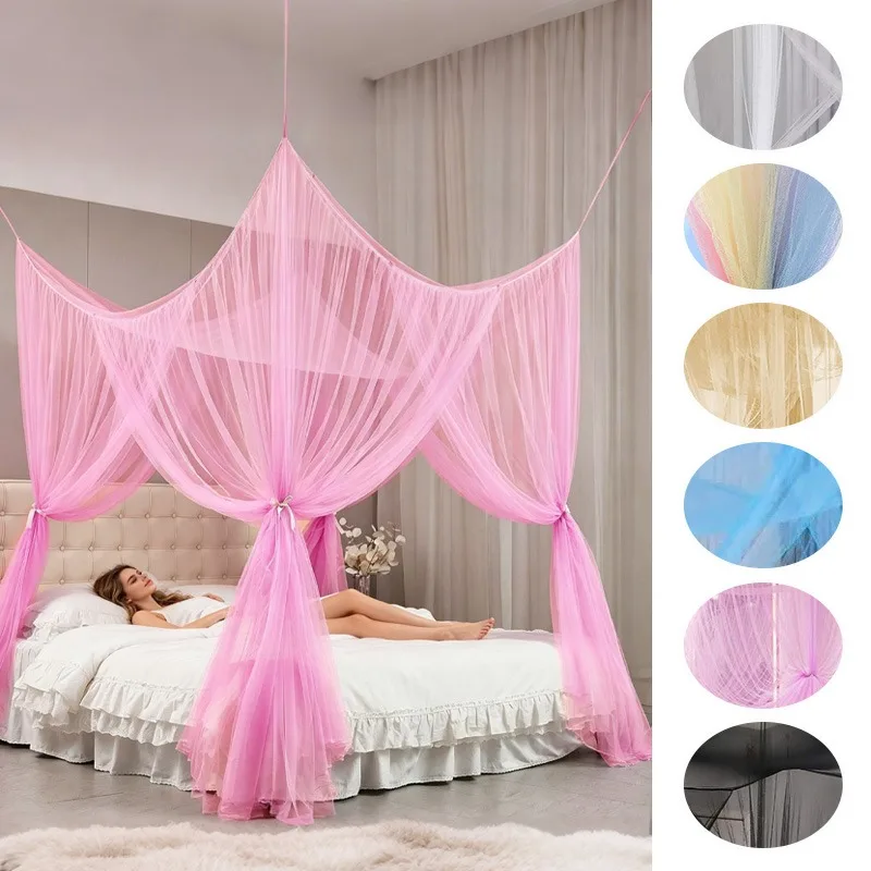 Large Quadrangle Mosquito Net Easy To Install Breathable Polyester Durable Mesh Suitable For Insect Proof Summer Tent Room Decor