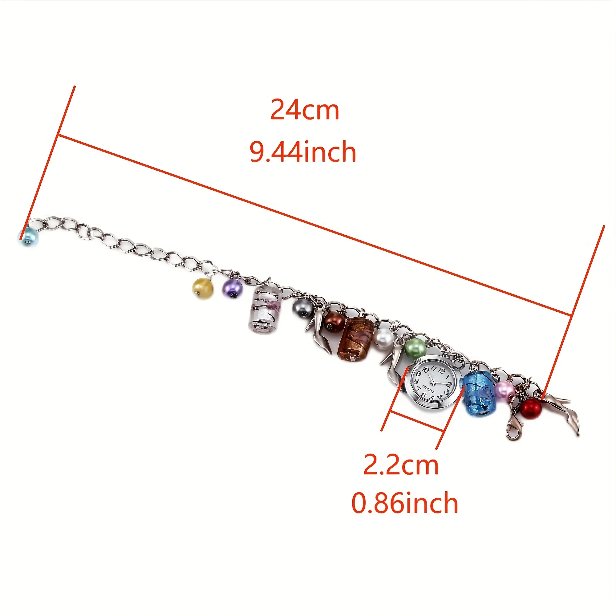 Men\'s and Women\'s Couple Bracelet Watch Colorful Glass Bracelet Cartoon Internet Celebrity Length Adjustable