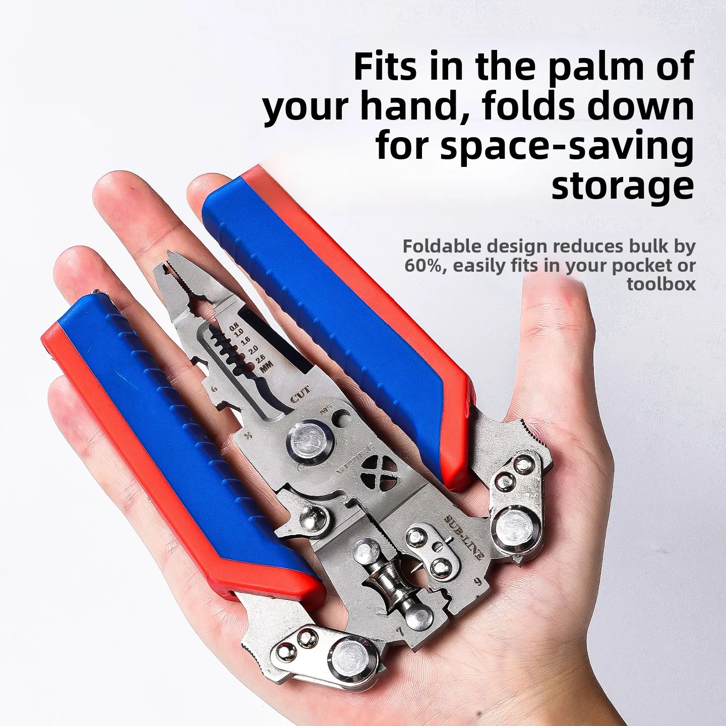 

Многофункциональный инструмент электрика 9-в-1: складной стриппер для зачистки проводов с изолированной ручкой и электрометром