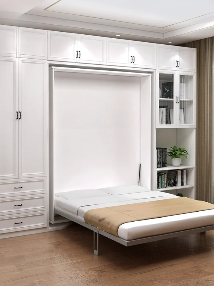 Storage Folding Bed Assembled Cabinet Multi-Functional Wall Bed Hidden Bed Wardrobe Integrated