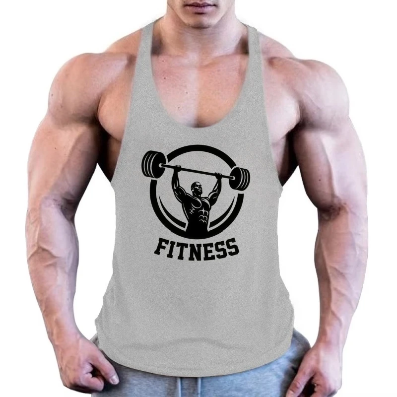 

Men's Sleeveless Cotton Gym Tank, Slim Fit Quick-Dry Fitness Vest, Bodybuilding Muscle Stringer Shirt for Gym Sessions