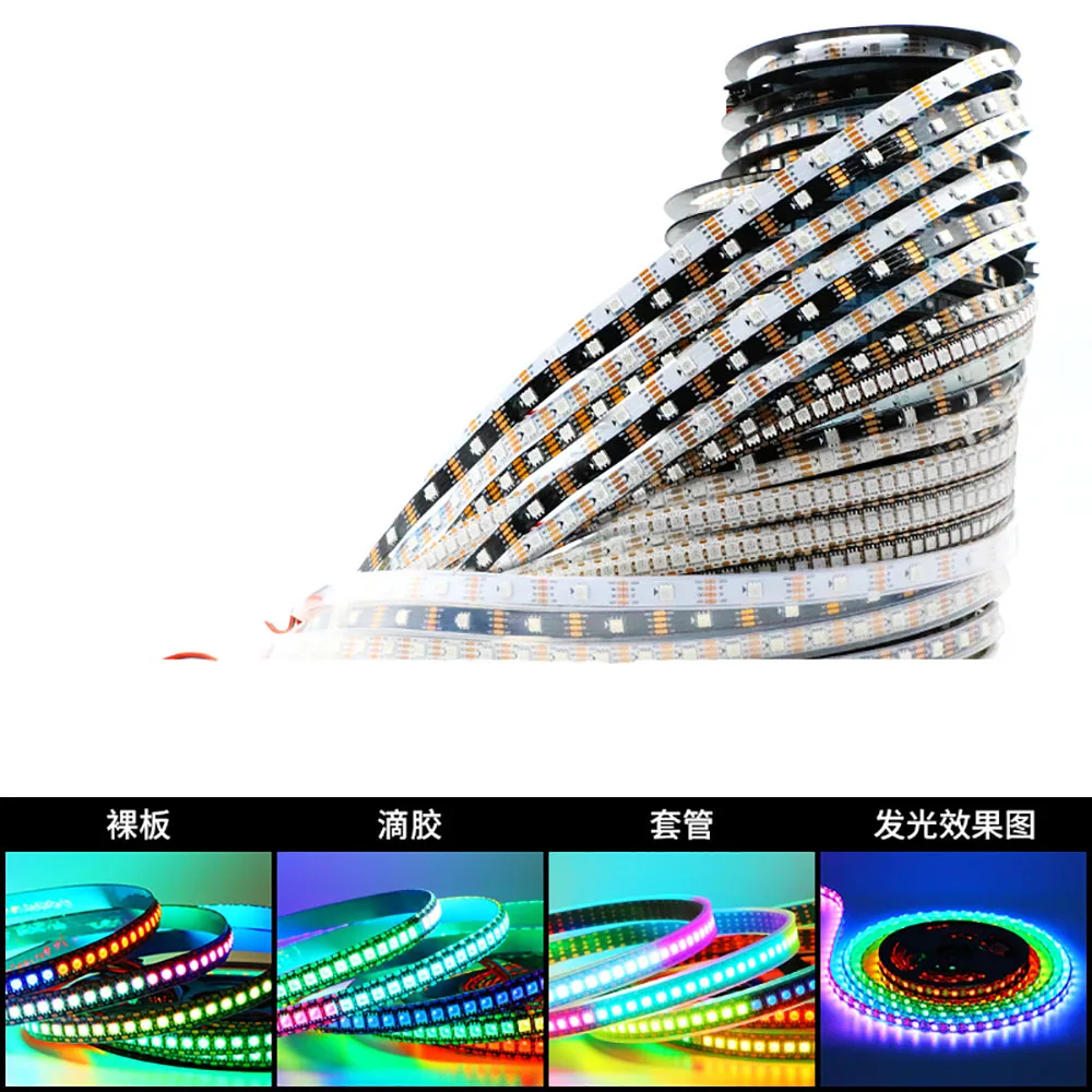 

DC5V 1m/5m WS2813 30/60 Leds/m 2813 Individually Led Pixel Strip WS2812B Updated Black/White PCB IP30/65/67