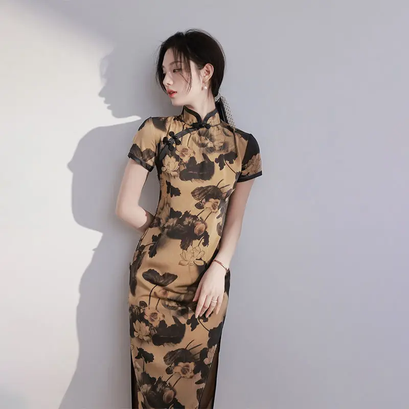 Винтажное элегантное женское летнее Восточное вечернее платье Qipao, традиционное платье в китайском стиле, платья-ципамы, одежда от S до 3XL