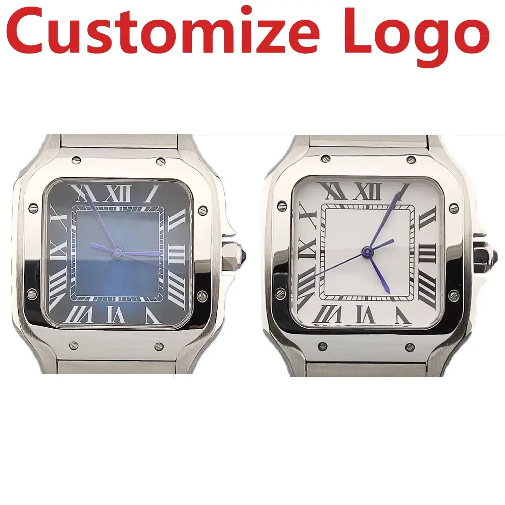 

DIY Logo 38mm Square Men's Automatic Mechanical Watch NH35A Automatic Movement Sapphire Glass Stainless Steel Waterproof 100m