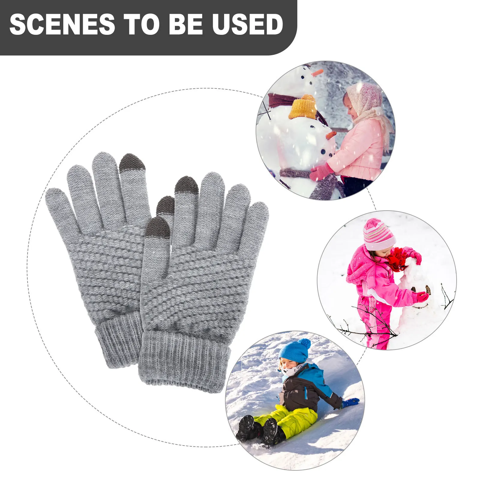 

1 Pair Thickened Knitted Touchscreen Gloves Warm Winter Gloves For Women Men Outdoor Sports Thermal Handwear Phone Compatible