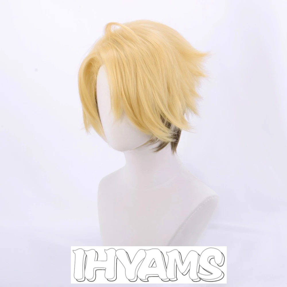 ES Arashi Narukami Arashi Cosplay Wig Blonde Ombre Brown Green Heat Resistant Synthetic Hair Halloween Wig + wig cap