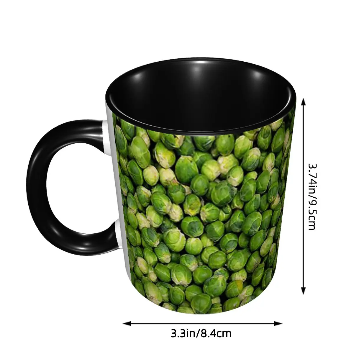 Brussels Sprouts Novelty Mug Funny Ceramic Coffee Cups Tea Mugs Milk Cup Drinkware Gift for Woman Man DIY Custom