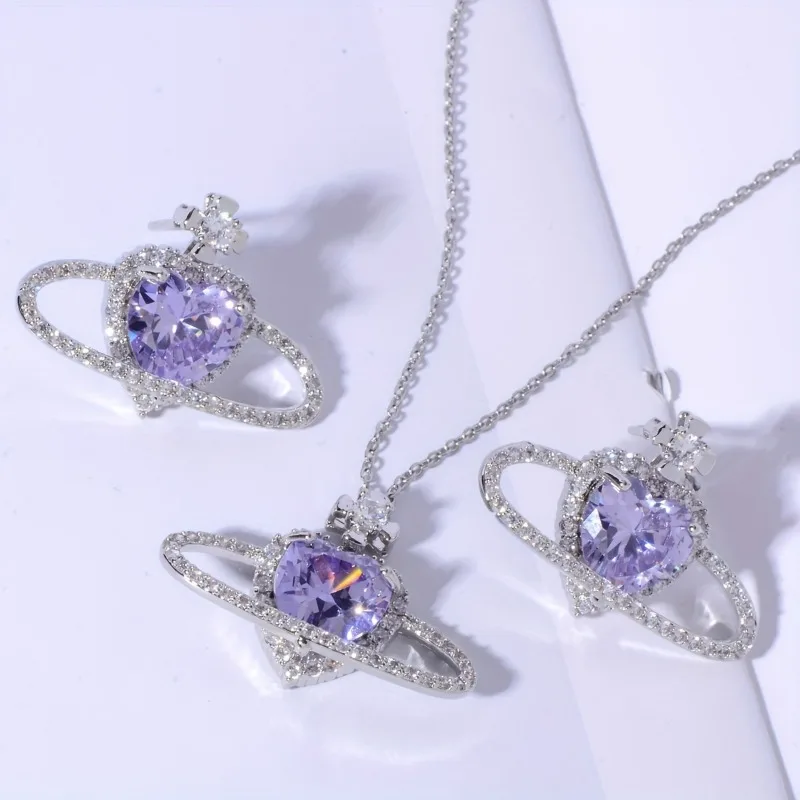 قلادة بدلاية من الزركون الزركون للنساء ، مطلية بالفضة ، سلسلة من الفولاذ المقاوم للصدأ ، مجوهرات قلادة للحفلات ، فاخرة ، جديدة