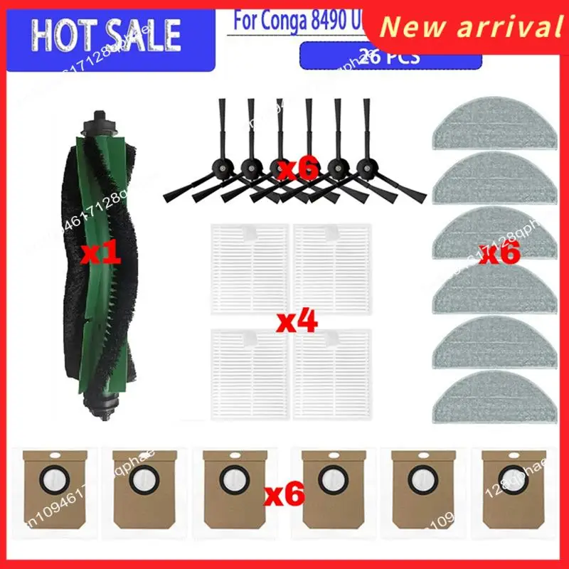 N89R الأسطوانة الجانب فرشاة ممسحة كيس لجميع الغبار فلتر HEPA ل Cecotec Conga 8490 في نهاية المطاف الترا قوة إكسسوارات قطع غيار المنزل