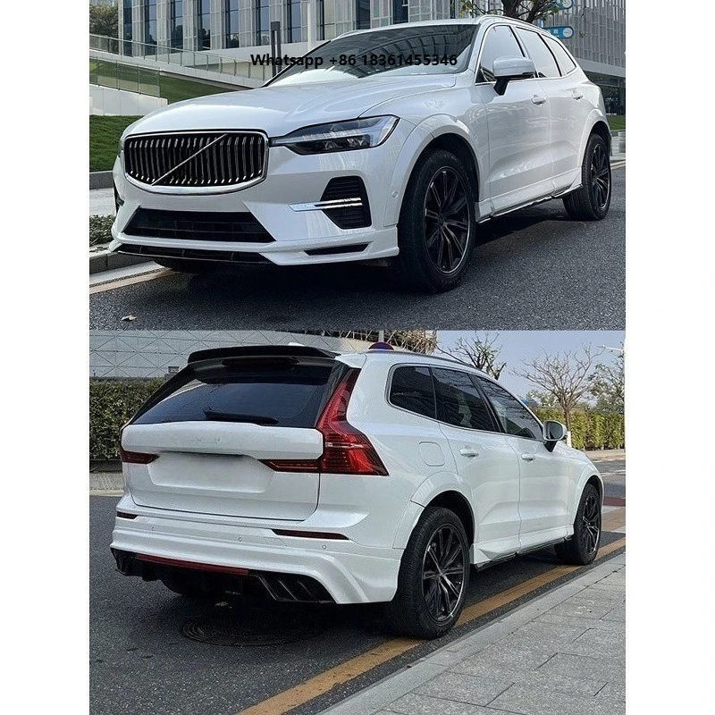 

Car body kit Front lip Side skirt Rear lip For XC60 2018-2025 with rear lip spoiler PP+ABS tail wing Car Accessories