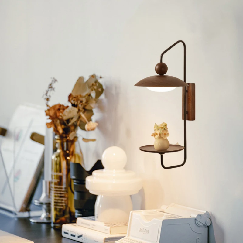 Modern Practical LED Wall Light Black Metal Living Room Bedroom Creative Sconce Art Deco Lamp