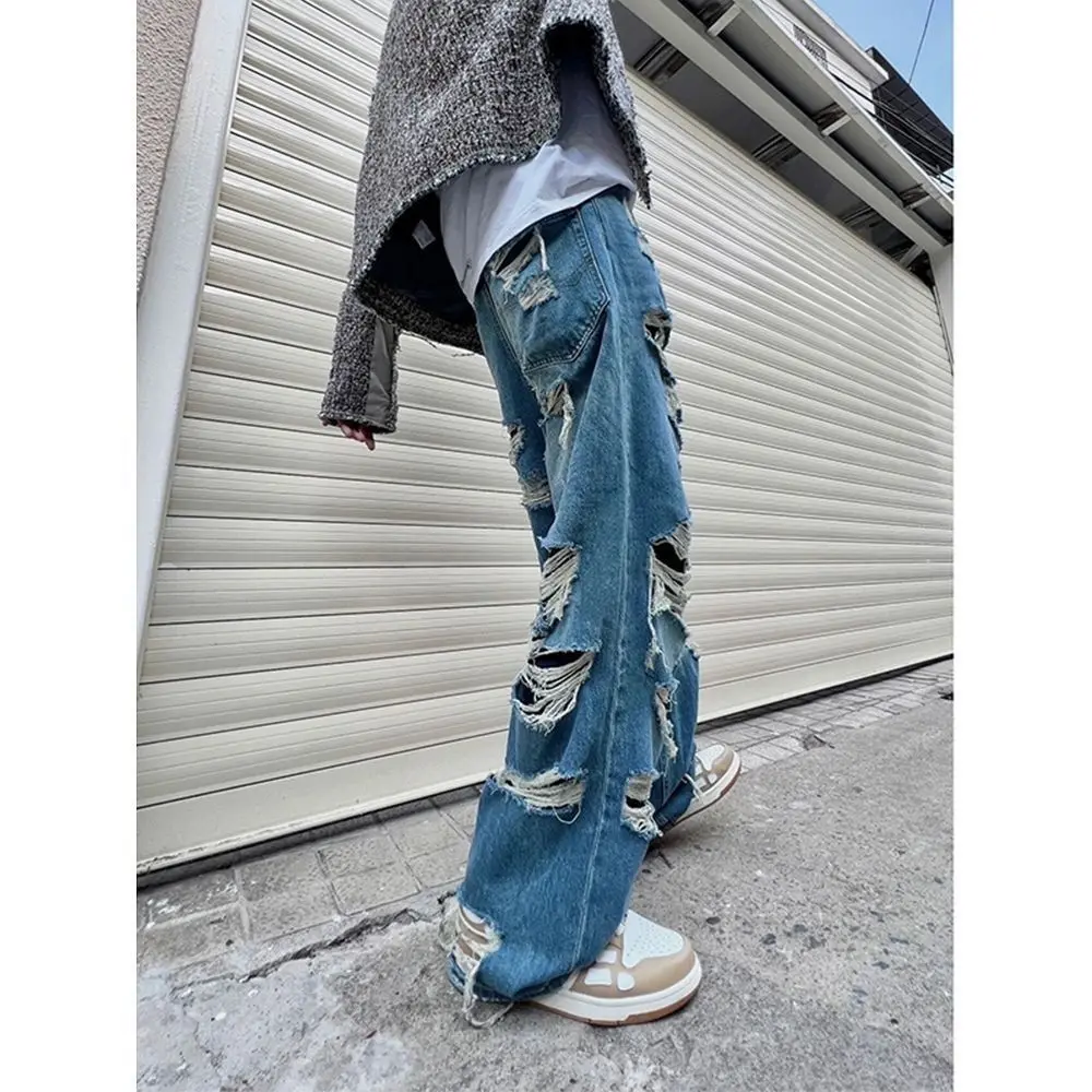 Imagem -05 - Emo Vintage Streetwear Harajuku Rasgado Baggy Calças Góticas Hip Hop Punk Fada Grunge Jeans para Homens Calças de Brim Alt Roupas Y2k