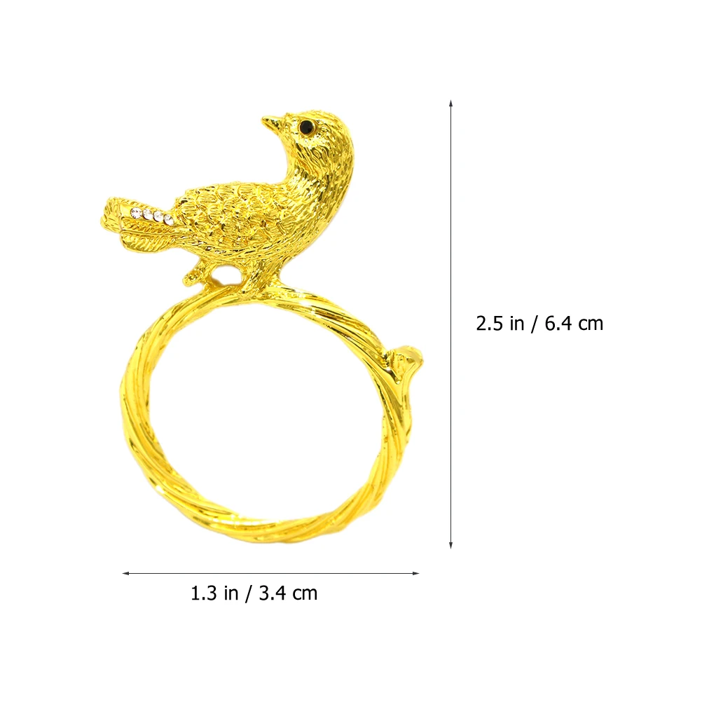 

4pcs Rings Bird Shaped Metal Serviette Holders Decorative Table Decor Wedding Party Napkin Buckles Dinner Table Decoration