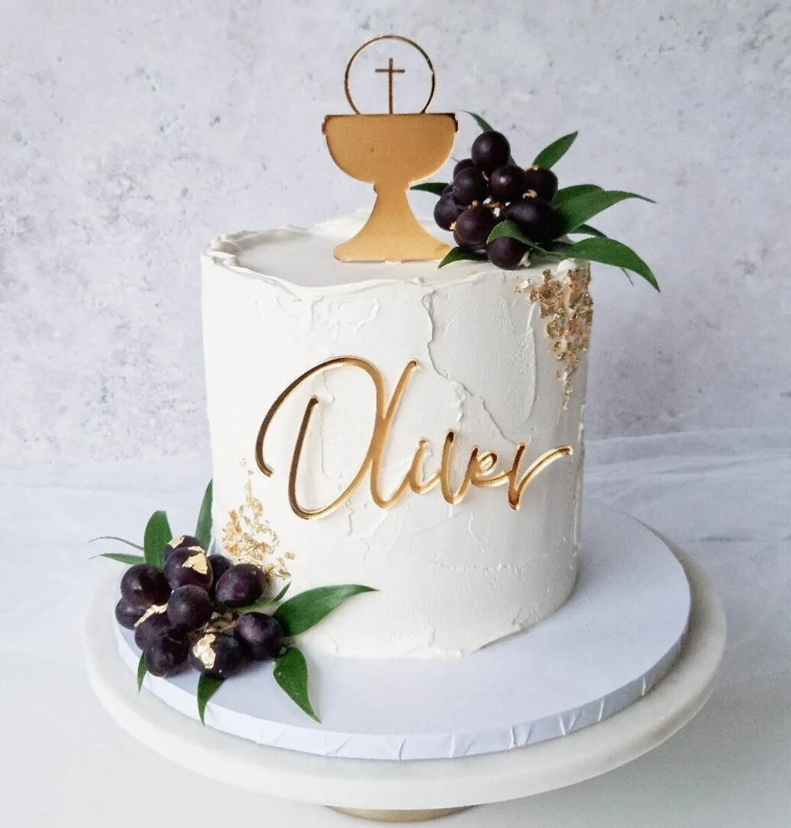 Abalorio de acrílico para pastel, abalorio personalizado de una sola capa, Cruz, nombre, bautizo, confirmación, comunión