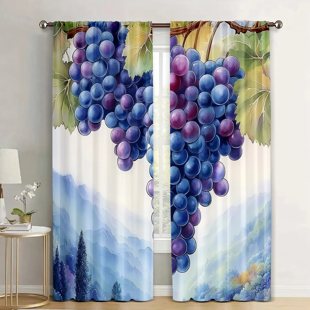 2pc,  Drapes Vitis katunensis Machine Washable Fabric,Without Electricity Holiday Decorations Applies to Parties and Everyday