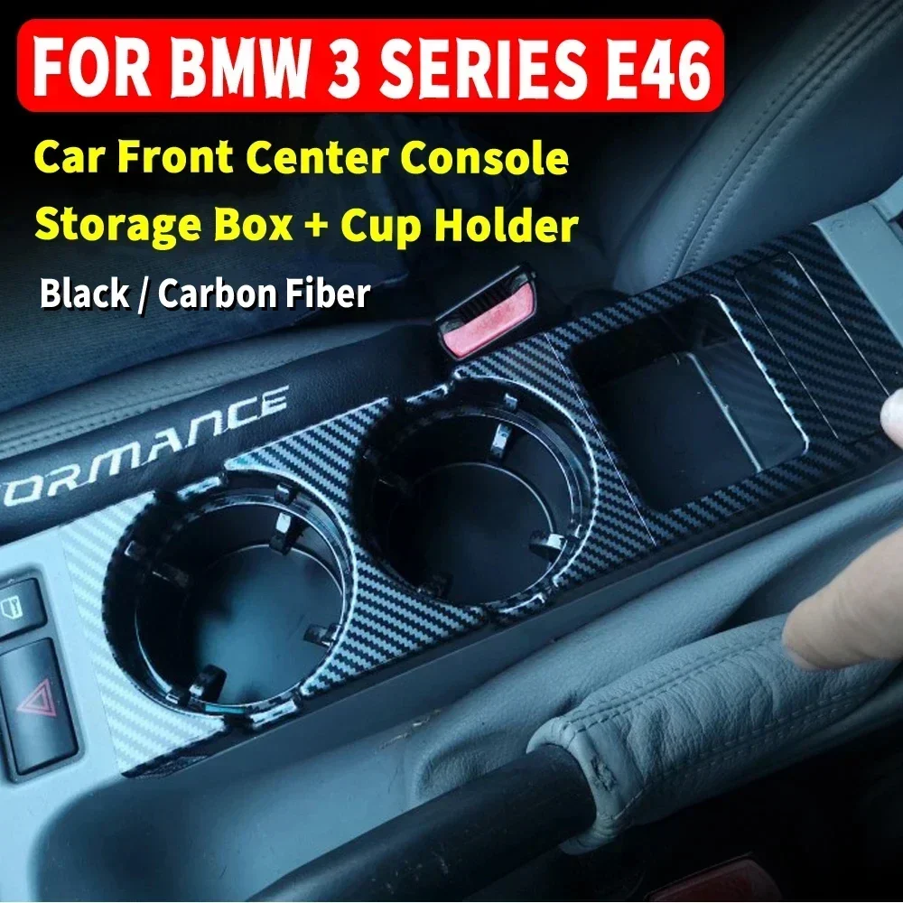 VIKEFON Car Front Central Console Storage Box, Double Hole,Cup Holder and Coins BMW E46 Series New Style image 3