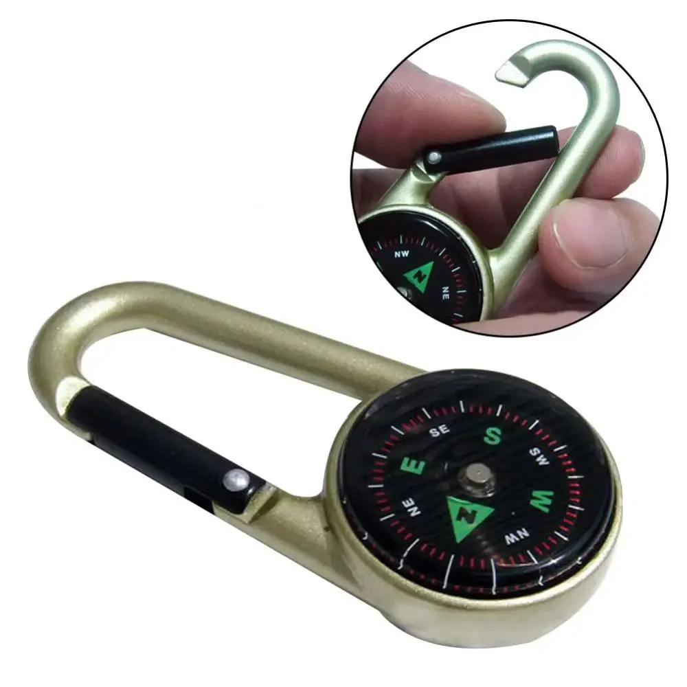 1pc Compass Magnetic Portable for Outdoors Hiking Backpacking Camping Accessory Carabiner Clip Snap Hook Zinc Alloy