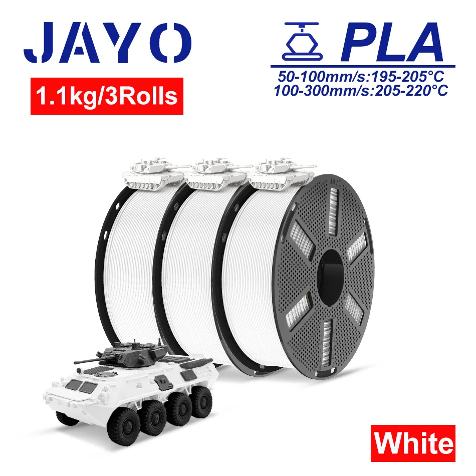 JAYO PLA + / TPU / SILK / PLA Filament 5 Rollen/Set 3D-Drucker-Filament Robustes 3D-Druckmaterial für FDM Ohne Verheddern