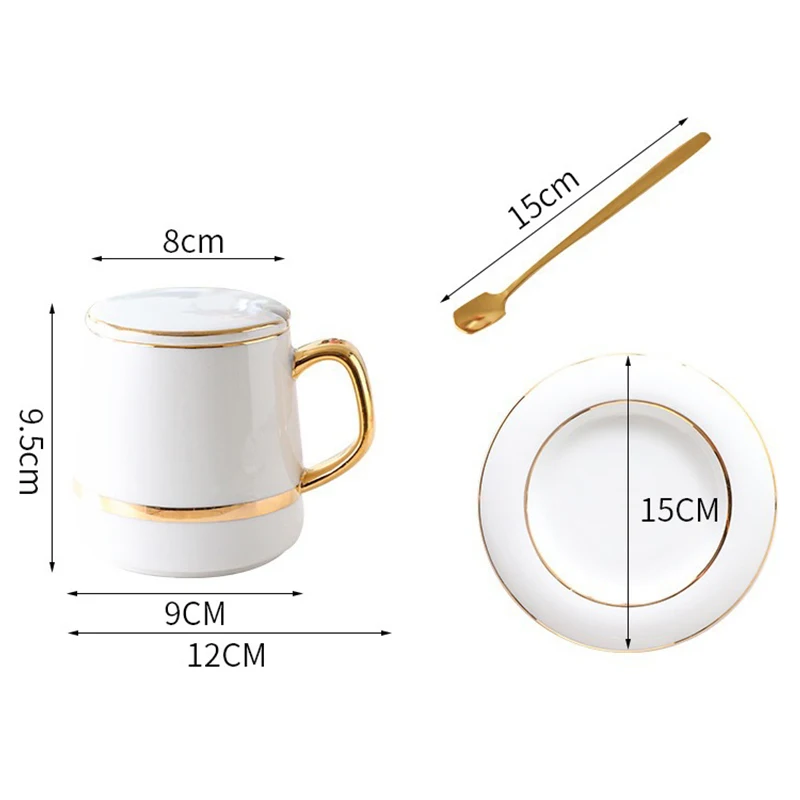 

Coffee Cup With Spoon Solid Green Minimalist Afternoon Tea Cups High Quality Cup And Saucer Set