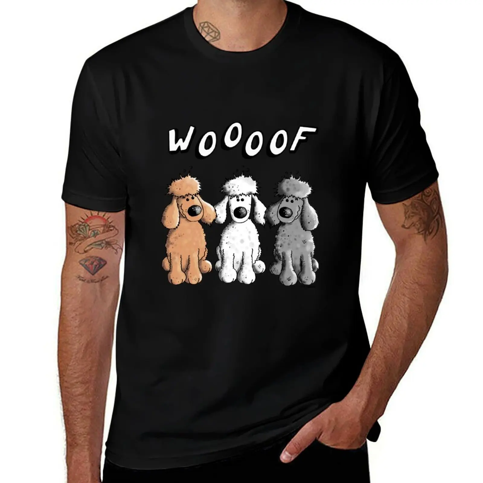 

Woof Poodles T-Shirt funny t shirts cotton t shirts for man graphic funny man t shirt summer T-Shirt