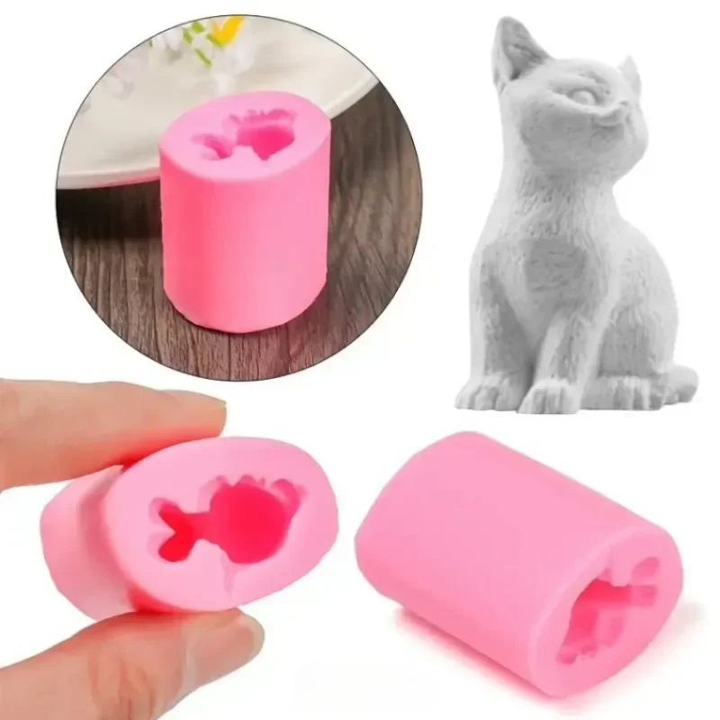 DIY baking tool cat mold flipping sugar chocolate cake decoration liquid clay silicone mold candle mold