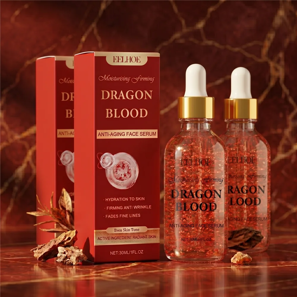 EELHOE Dragon Blood Face Serum Anti Aging Anti Wrinkle Moisturizing Firming Fade Fine Lines Brightening Skin Care Essence