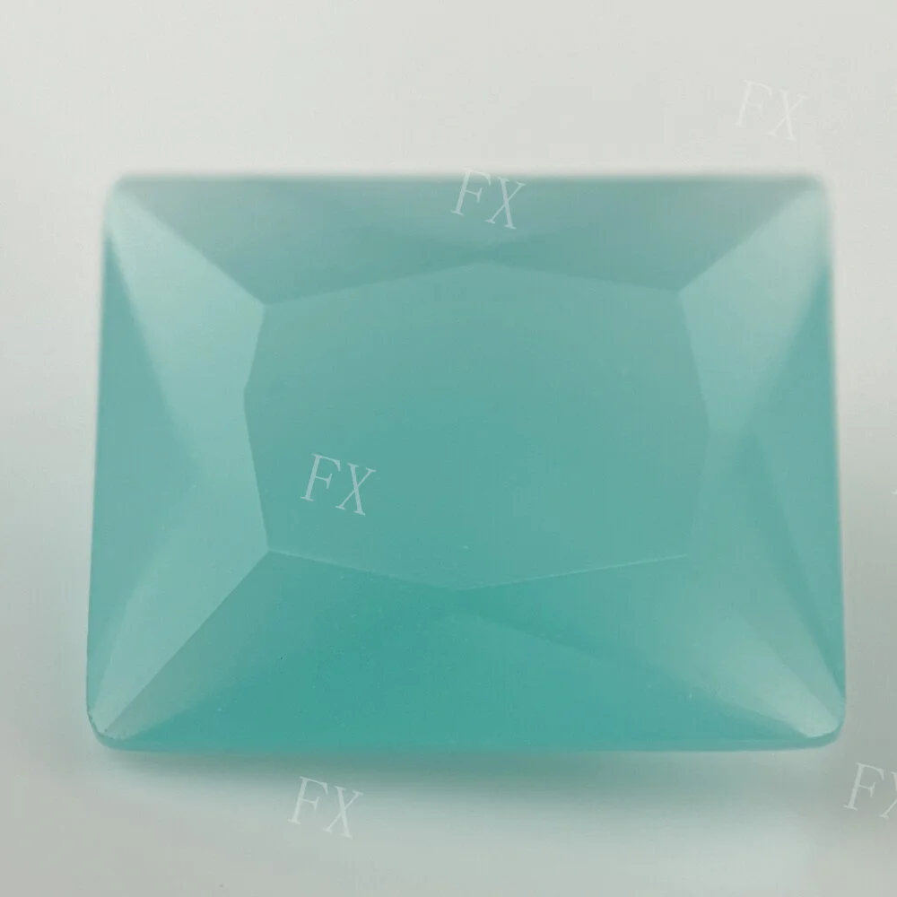 

Wholesale 2x3~10x14mm Rectangle Shape Loose Glass Stone Green Jade Synthetic Gemstone Bead