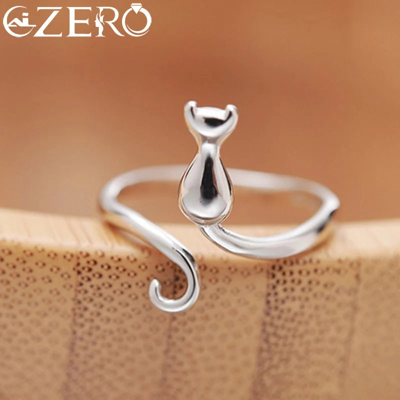 Anillos de gato de Plata de Ley 925 para mujer, joyería de compromiso de diseñador de lujo, ofertas femeninas con joyería ALIZERO