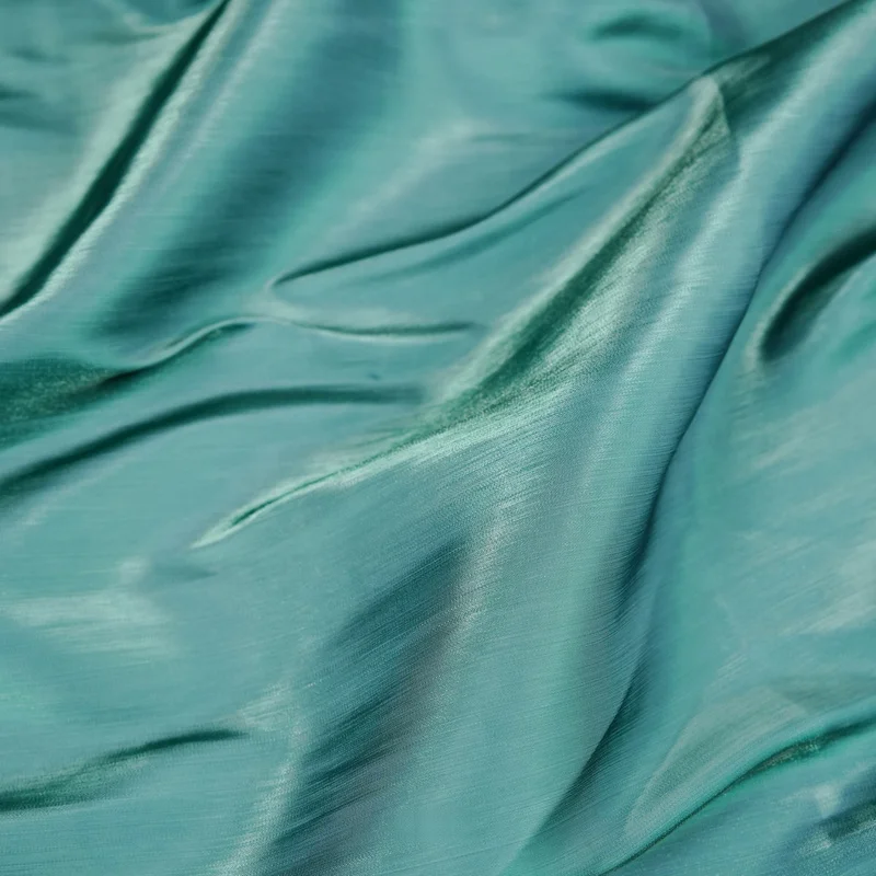 2 Yards Silky and soft Peacock green faux silk glossy fabric for dress and clothingA