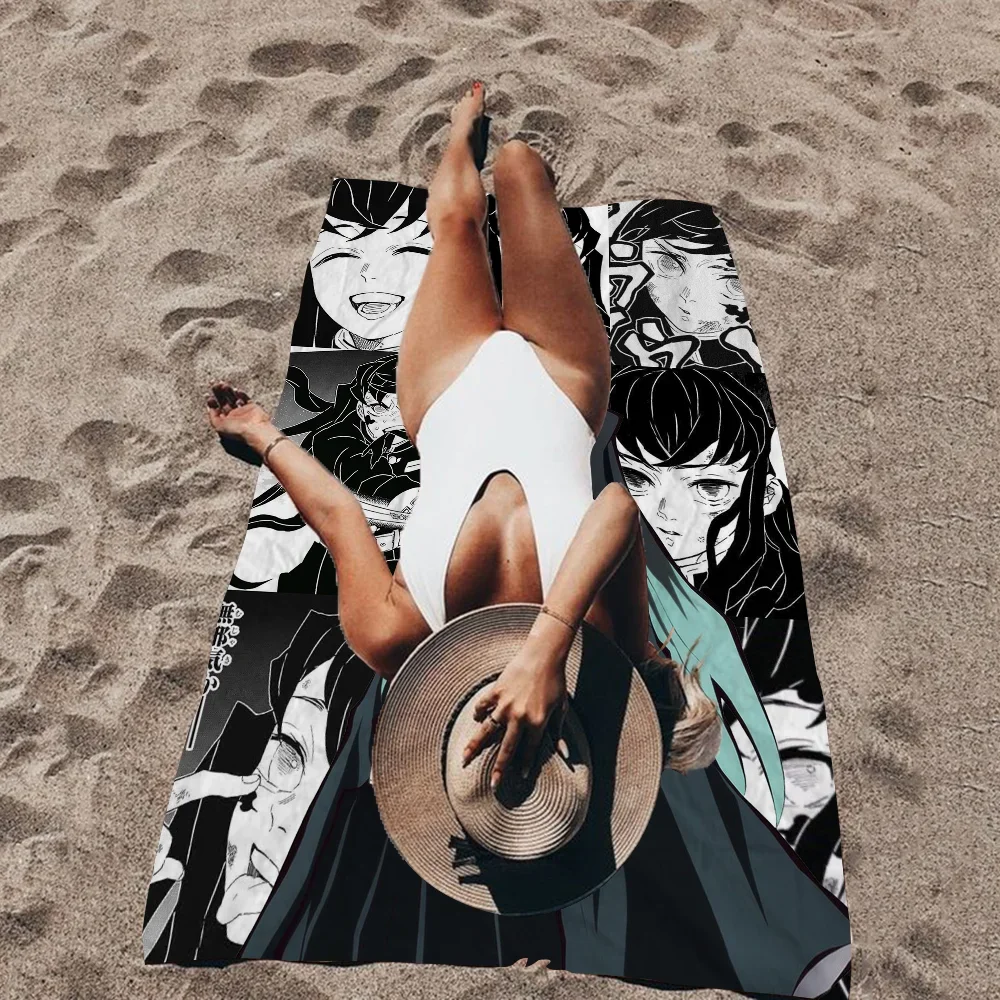 Muichiro Tokito อะนิเมะคลาสสิก Vintage การ์ตูนผ้าเช็ดตัวชายหาดน่ารัก Kawaii ตกแต่งห้องอาบน้ําเด็กผ้าเช็ดมือสําหรับห้องน้ํา